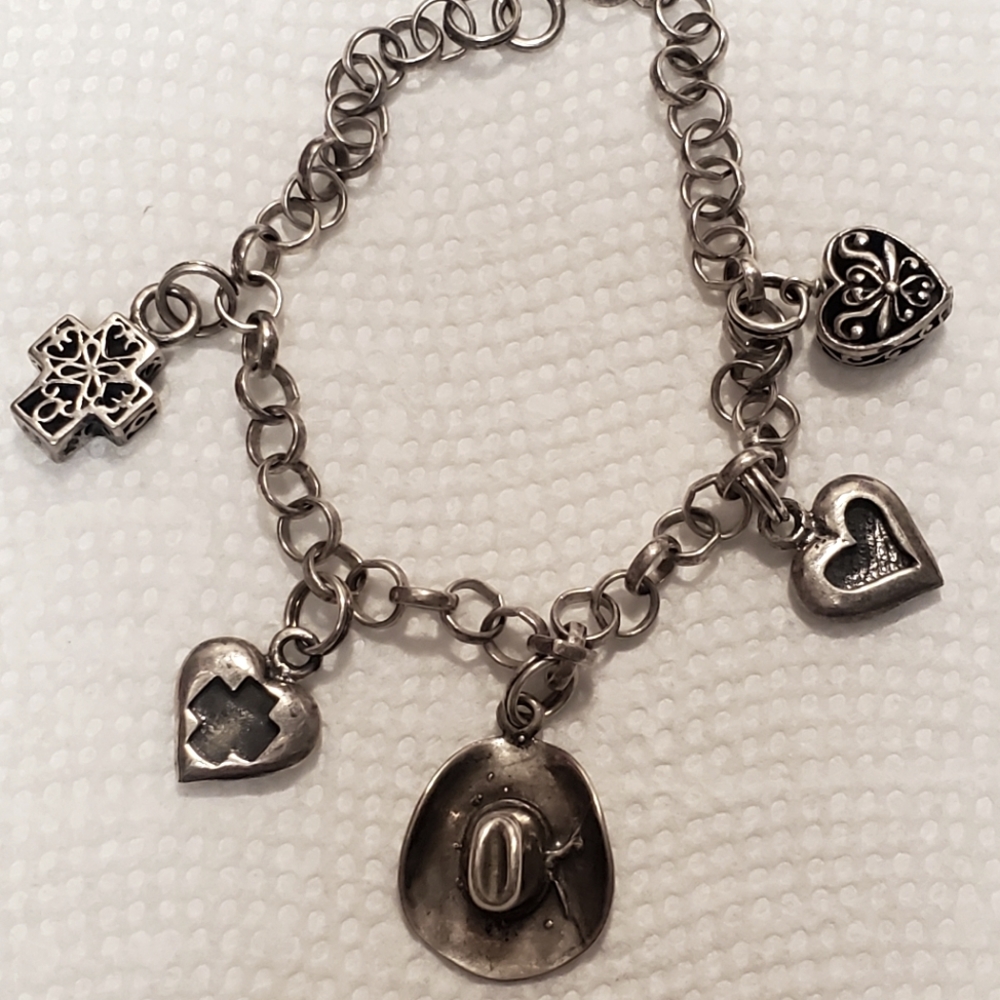 Vintage sterling silver southwestern charm bracelet